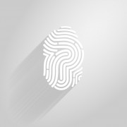 Letter P logo icon fingerprint style and long shadow