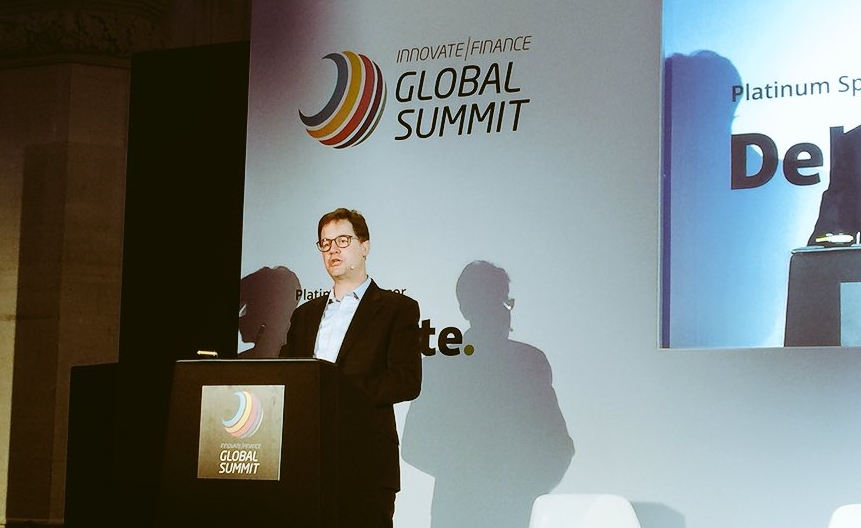 Nick Clegg, former deputy prime minister of the UK, at the Innovate Finance Global Summit in London