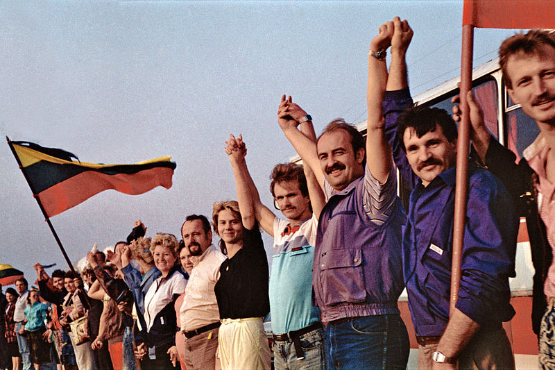 The Baltic Way human chain in 1989